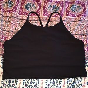 Black longline sports bra